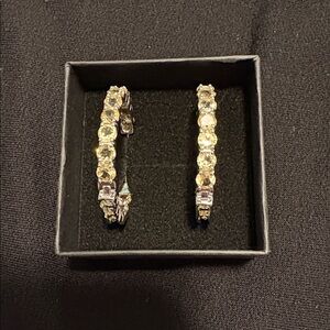 Large Light Citrine Hoops